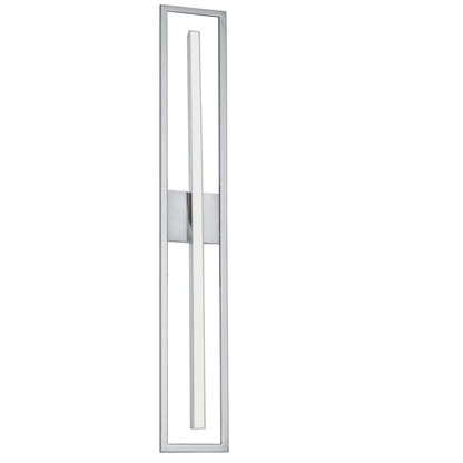 Dainolite Arandel 28in 1-Light Vanity Light | Modern Polished Chrome and White Acrylic | Bathroom & Powder Room | Model ARL-2818LEDW-PC