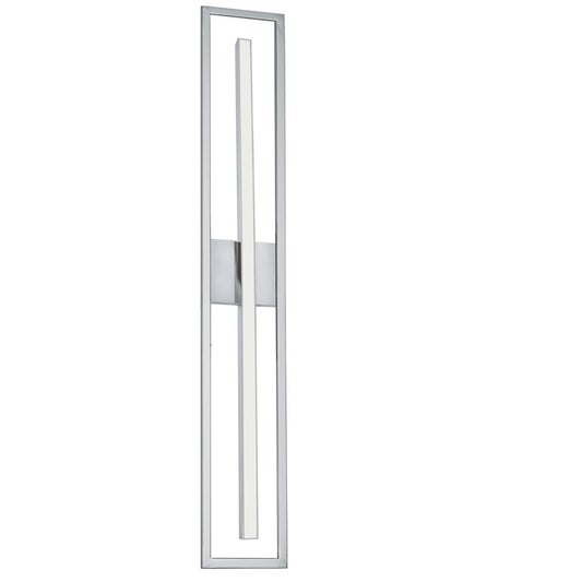 Dainolite Arandel 28in 1-Light Vanity Light | Modern Polished Chrome and White Acrylic | Bathroom & Powder Room | Model ARL-2818LEDW-PC