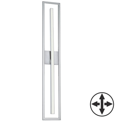 Dainolite Arandel 28in 1-Light Vanity Light | Modern Polished Chrome and White Acrylic | Bathroom & Powder Room | Model ARL-2818LEDW-PC