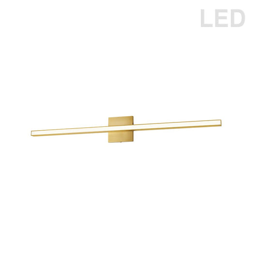 Dainolite Arandel 35in 1-Light Vanity Light | Modern Aged Brass and White Acrylic | Bathroom & Powder Room | Model ARL-3624LEDW-AGB