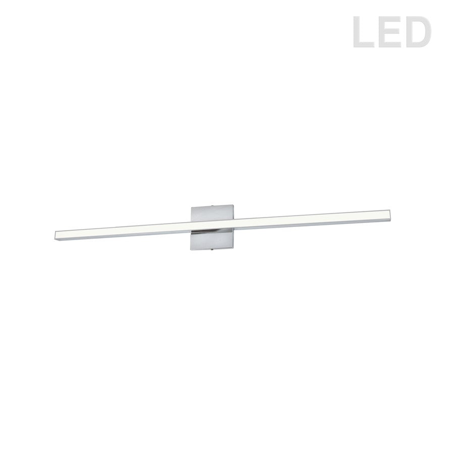 Dainolite Arandel 35in 1-Light Vanity Light | Modern Polished Chrome and White Acrylic | Bathroom & Powder Room | Model ARL-3624LEDW-PC