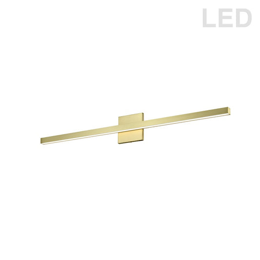 Dainolite Arandel 36in 1-Light Wall Sconce | Modern Aged Brass Metal and White Acrylic | Hallway & Bathroom | 1920 Lumens 3000K | Model ARL-3724LEDW-AGB