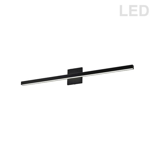 Dainolite Arandel 36in 1-Light Wall Sconce | Modern Matte Black and White Acrylic | Hallway & Bathroom | 35.5 x 1.5 x 4.75 in | Model ARL-3724LEDW-MB