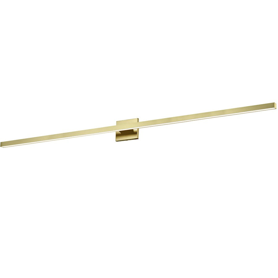 Dainolite Arandel 47in 1-Light Vanity Light | Transitional Aged Brass and White Acrylic | Bathroom Vanity | 47 x 4 x 4 in | Model ARL-436LEDW-AGB