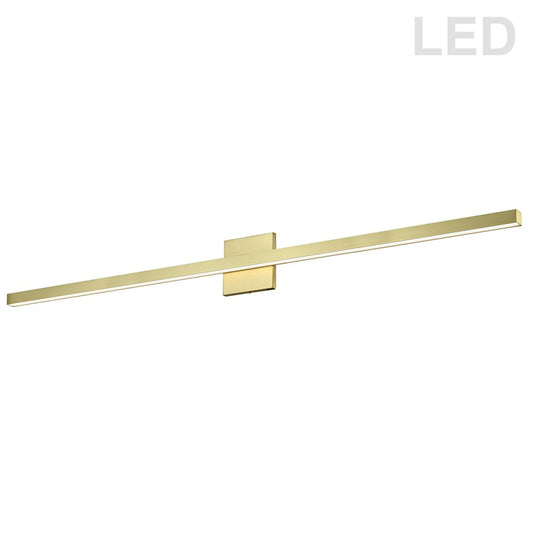 Dainolite Arandel 48in 1-Light Wall Sconce | Modern Aged Brass and White Acrylic | Hallway & Bathroom Accent | 48 x 2 x 5 in | Model ARL-4936LEDW-AGB