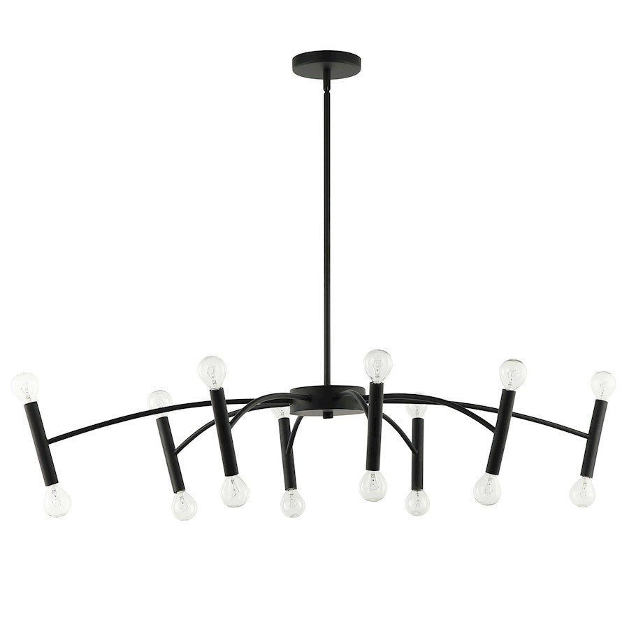 Dainolite Aragog 40in 16-Light Pendant | Modern Matte Black Metal | Kitchen Island & Dining Room | 40 x 24 x 6 in | Model ARO-4016HP-MB