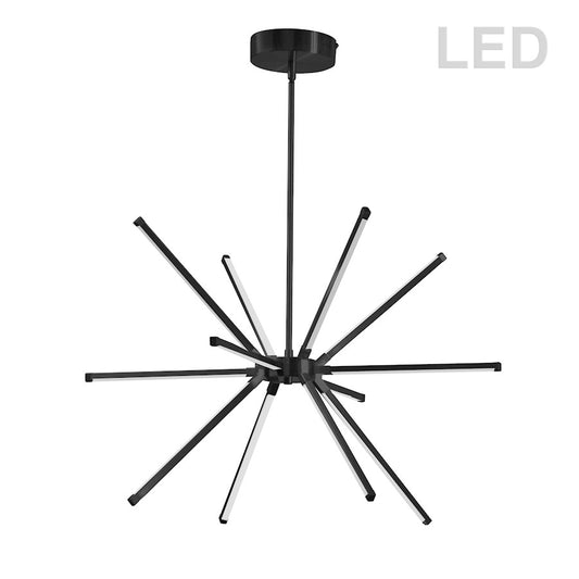 Dainolite Array 22in 12-Light Chandelier | Modern Matte Black Metal | Dining Room & Living Room | 21.5 x 21.5 x 13.25 in | Model ARY-2032LEDC-MB