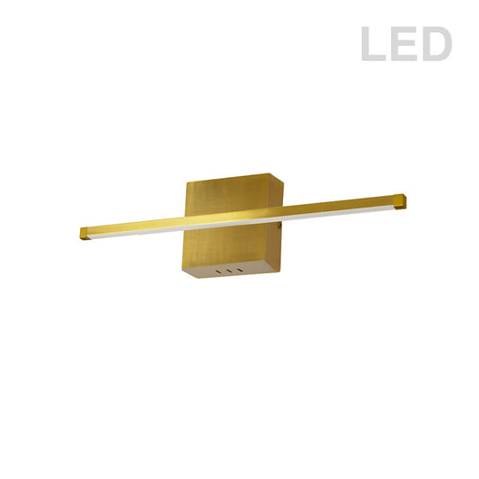 Dainolite Array 24in 1-Light Wall Sconce | Modern Aged Brass Metal | Hallway & Bathroom | 24.5 x 2.125 x 4.5 in | Model ARY-2419LEDW-AGB