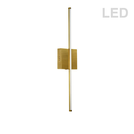 Dainolite Array 24in 1-Light LED Down Wall Sconce | Modern Aged Brass Metal | Hallway & Bathroom Accent | 831 Lumens, 3000K | Model ARY-2519LEDW-AGB