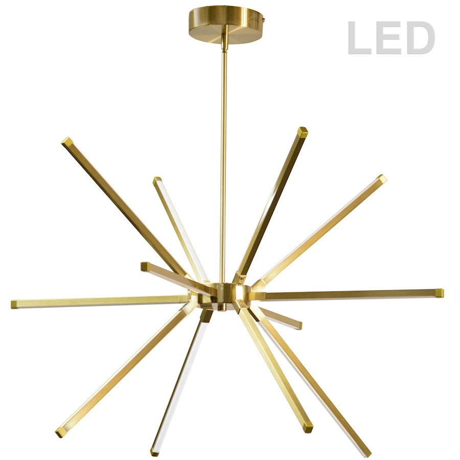 Dainolite Array 32in 12-Light LED Pendant | Modern Aged Brass Metal | Kitchen Island & Dining Room | 31.5 x 31.5 x 20.5 in | Model ARY-3260LEDC-AGB