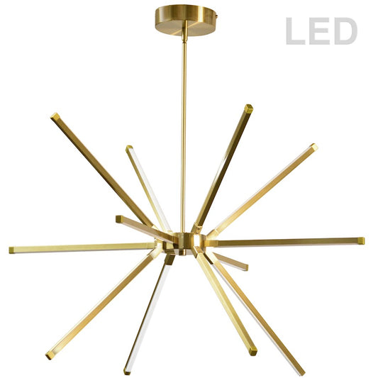 Dainolite Array 32in 12-Light LED Pendant | Modern Aged Brass Metal | Kitchen Island & Dining Room | 31.5 x 31.5 x 20.5 in | Model ARY-3260LEDC-AGB