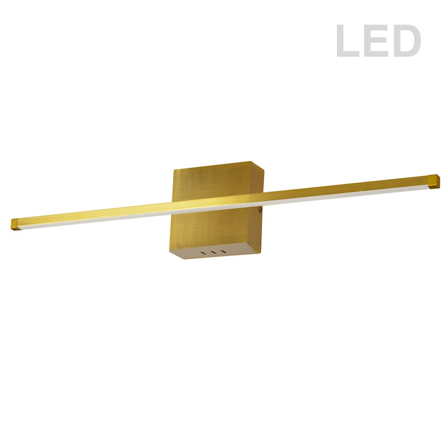 Dainolite Array 36in 1-Light LED Wall Sconce | Modern Aged Brass Metal | Hallway & Bathroom Accent | 36 x 2 x 5 in | Model ARY-3630LEDW-AGB