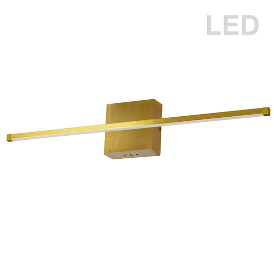 Dainolite Array 36in 1-Light LED Wall Sconce | Modern Aged Brass Metal | Hallway & Bathroom Accent | 36 x 2 x 5 in | Model ARY-3630LEDW-AGB