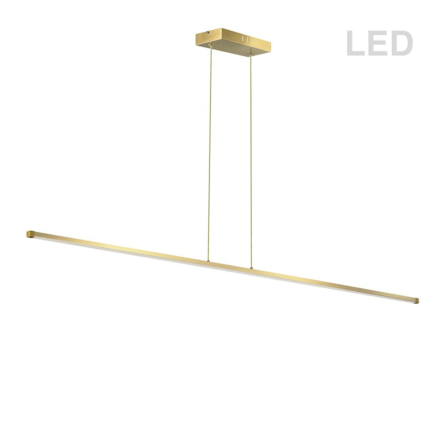 Dainolite Array 36in 1-Light Horizontal Pendant | Modern Aged Brass and White Acrylic | Kitchen Island & Dining Room | Model ARY-3830LEDHP-AGB