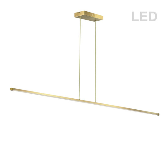 Dainolite Array 36in 1-Light Horizontal Pendant | Modern Aged Brass and White Acrylic | Kitchen Island & Dining Room | Model ARY-3830LEDHP-AGB