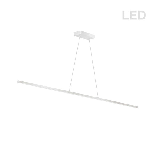 Dainolite Array 48in 1-Light LED Horizontal Pendant | Modern Matte White Metal & Acrylic | Kitchen Island & Dining Room | Model ARY-4830LEDHP-MW