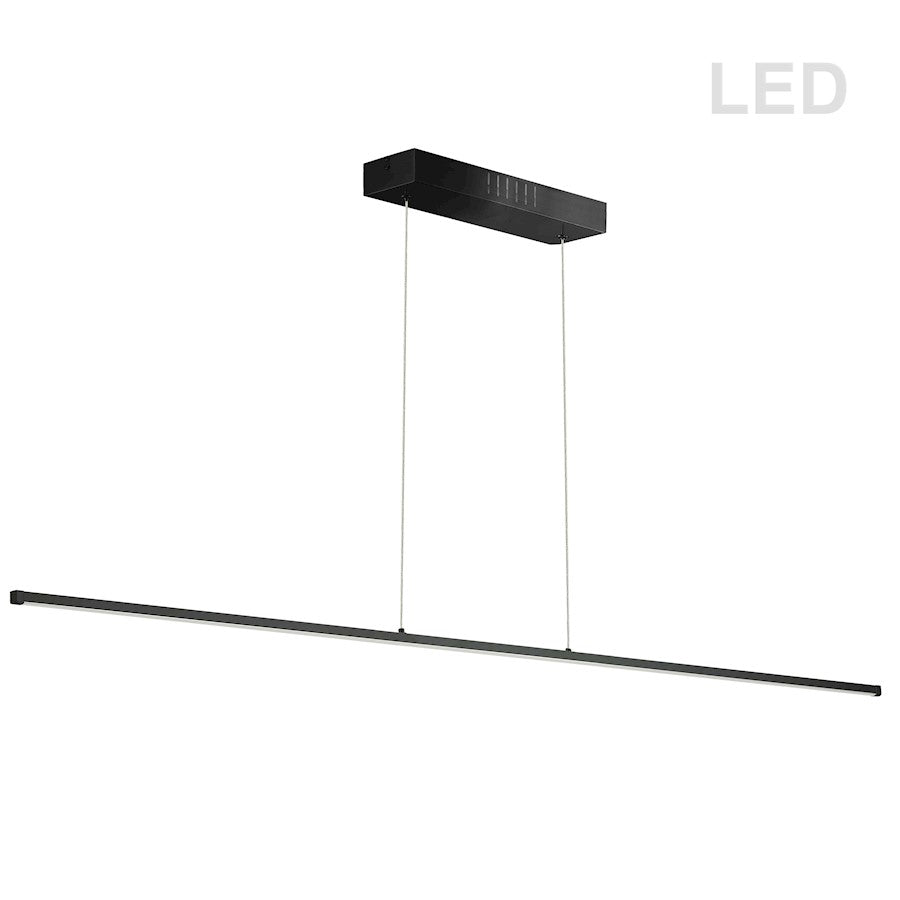 Dainolite Array 72in 1-Light LED Horizontal Pendant | Modern Matte Black Metal & White Acrylic | Kitchen Island & Dining | Model ARY-7256LEDHP-MB