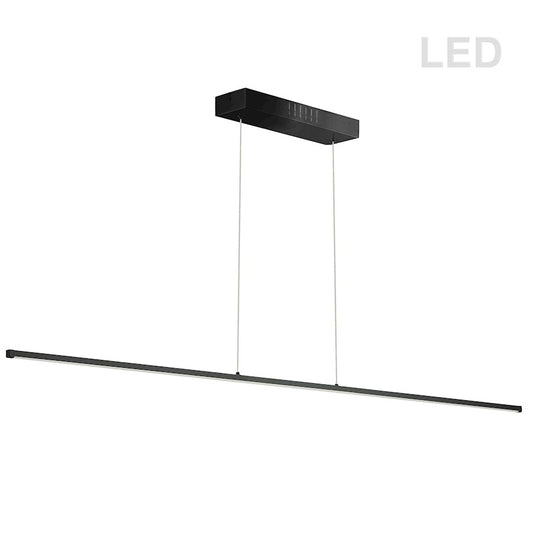 Dainolite Array 72in 1-Light LED Horizontal Pendant | Modern Matte Black Metal & White Acrylic | Kitchen Island & Dining | Model ARY-7256LEDHP-MB