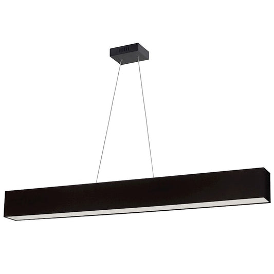 Dainolite Aubrey 51in 1-Light Rectangle Pendant | Modern Matte Black Fabric Shade | Kitchen Island & Dining Room | 4 x 51 x 5 in | Model AUB-S5130HP-MB-797