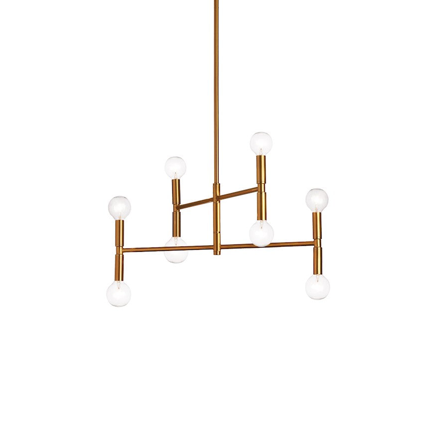 Dainolite Ava 18in 8-Light Chandelier | Modern Vintage Bronze Metal | Dining Room & Living Room | 18 x 18 x 12 in | Model AVA-188C-VB