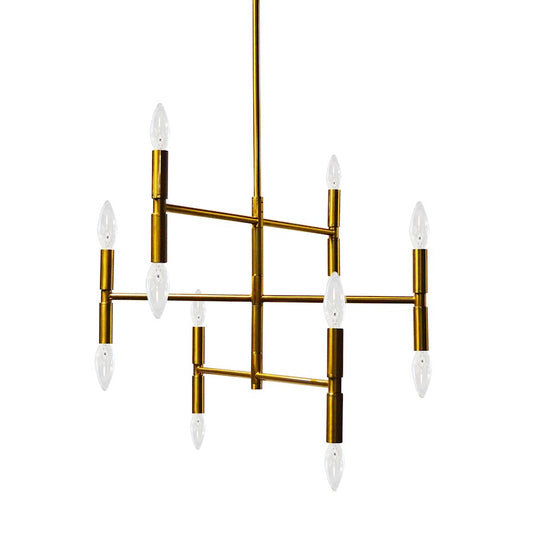 Dainolite Ava 21in 12-Light Chandelier | Vintage Bronze Metal | Dining Room & Living Room | 4.5 x 21 x 13 in | Model AVA-2012C-VB