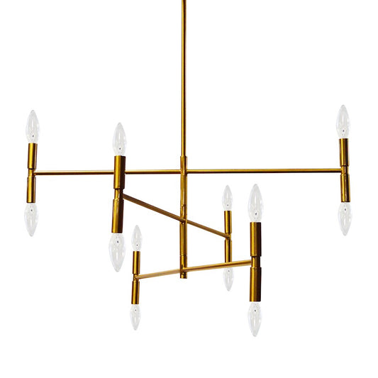 Dainolite Ava 31in 12-Light Chandelier | Vintage Bronze Metal | Dining Room & Living Room | 4.5 x 31 x 13 in | Model AVA-3012C-VB