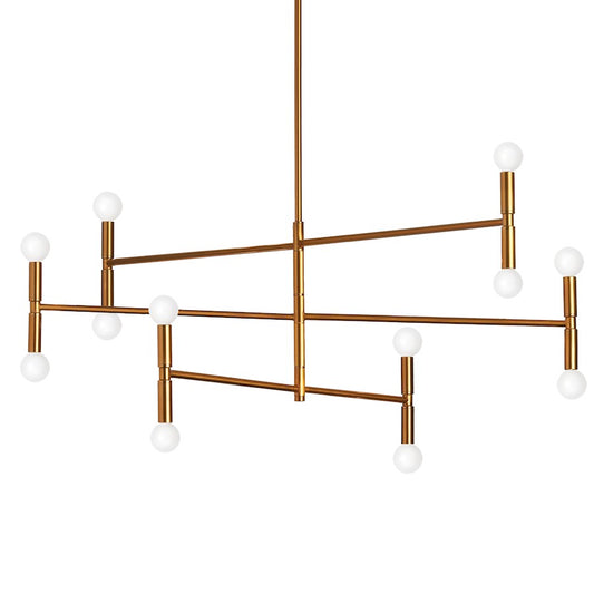 Dainolite Ava 40in 12-Light Chandelier | Vintage Bronze Metal | Dining Room & Living Room | 40 x 40 x 18 in | Model AVA-4012C-VB