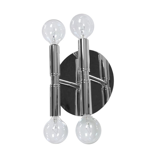 Dainolite Ava 6in 4-Light Wall Sconce | Polished Chrome Metal | Bathroom & Hallway | 6 x 4 x 6 in | Model AVA-54W-PC