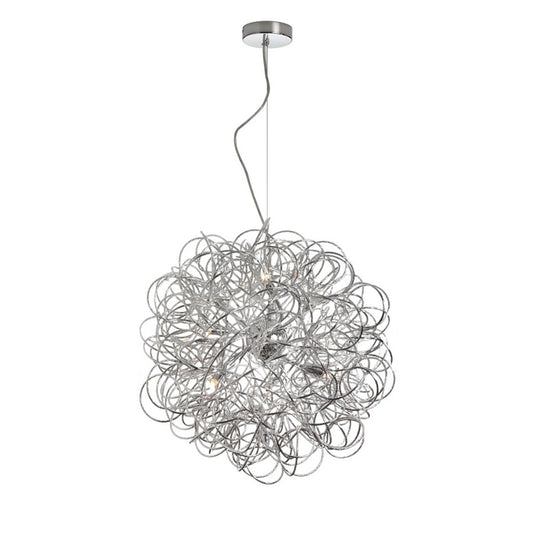 Dainolite Baya 18in 6-Light Pendant | Polished Chrome Aluminum | Kitchen Island & Dining Room | 18 x 18 in | Model BAY-166LP-PC