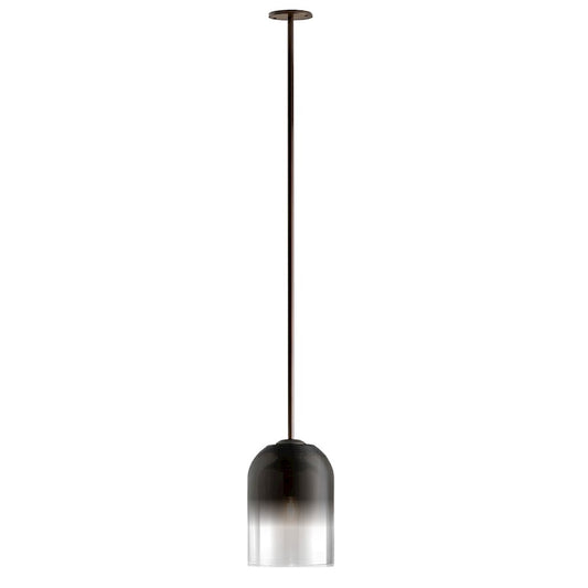 Dainolite Bilboa 7in 1-Light Pendant | Modern Matte Black Metal and Smoke Glass | Kitchen & Dining Room | 6.75 x 6.75 x 10.25 in | Model BIL-71P-MB