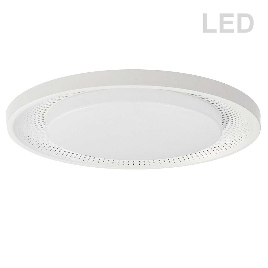 Dainolite Boullier 17in 1-Light Flush Mount | Modern Matte White and White Acrylic | Kitchen & Bedroom Ceiling Light | Model BLL-1730LEDFH-MW