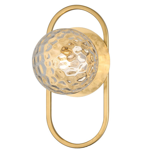 Dainolite Burlat 6in 1-Light Wall Sconce | Contemporary Aged Brass and Clear Glass | Hallway & Bedroom Accent | 6 x 6 x 12 in | Model BUR-121W-AGB-CLR