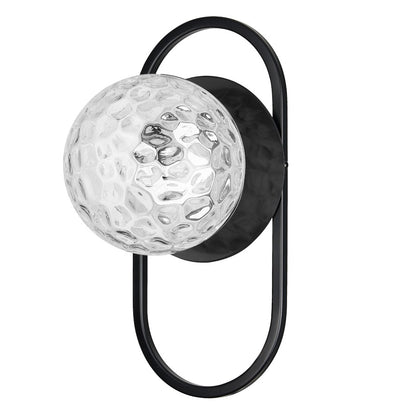 Dainolite Burlat 6in 1-Light Wall Sconce | Contemporary Matte Black and Clear Glass | Hallway & Bedroom Accent | 6 x 6 x 12 in | Model BUR-121W-MB-CLR
