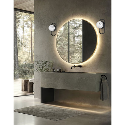 Dainolite Burlat 6in 1-Light Wall Sconce | Contemporary Matte Black and Clear Glass | Hallway & Bedroom Accent | 6 x 6 x 12 in | Model BUR-121W-MB-CLR