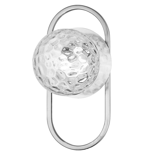 Dainolite Burlat 6in 1-Light Wall Sconce | Contemporary Polished Chrome and Clear Glass | Hallway & Bedroom | 6 x 6 x 12 in | Model BUR-121W-PC-CLR