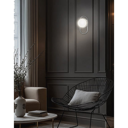 Dainolite Burlat 6in 1-Light Wall Sconce | Contemporary Polished Chrome and White Glass | Hallway & Bedroom | 6 x 6 x 12 in | Model BUR-121W-PC-WH