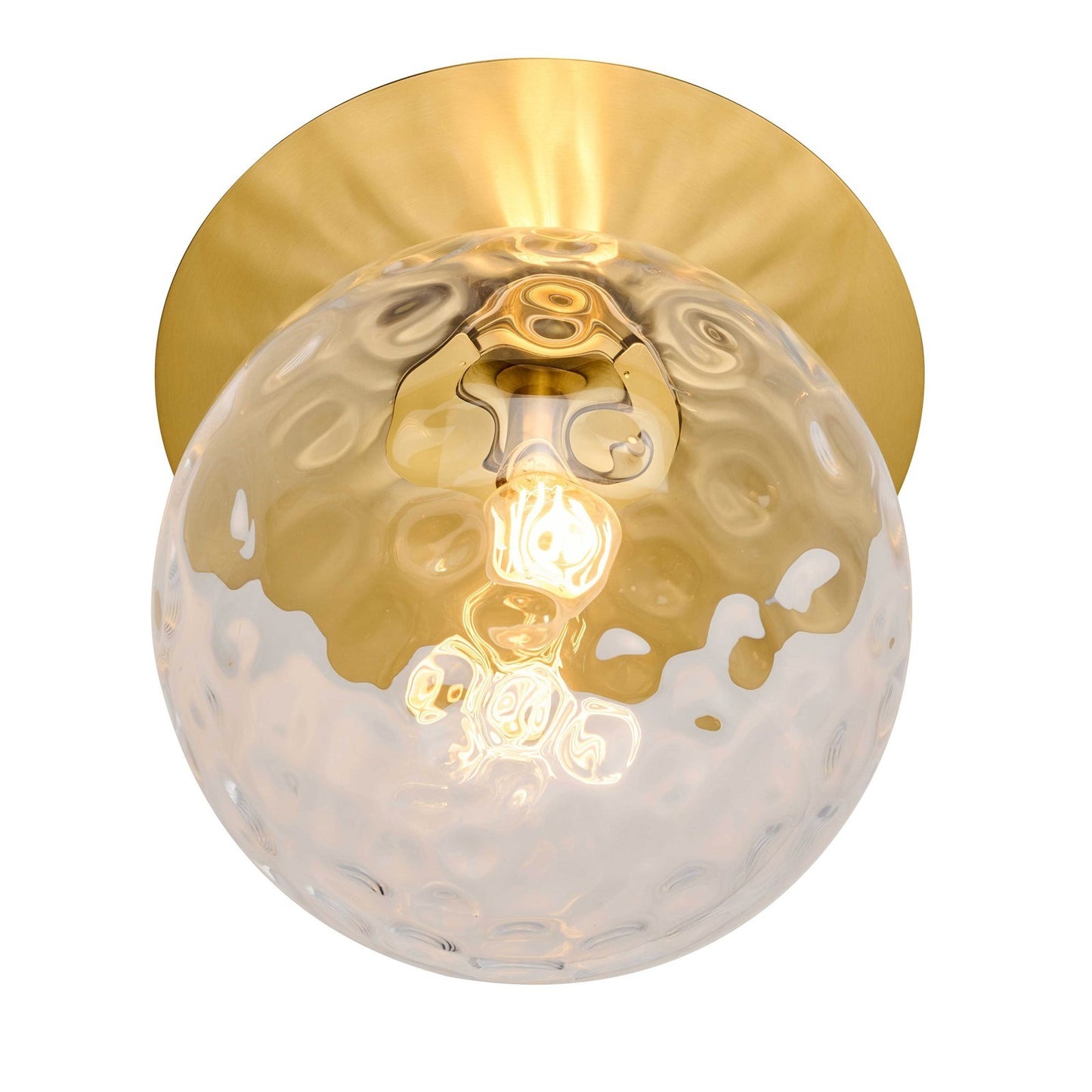 Dainolite Burlat 12.5in 1-Light Wall Sconce | Contemporary Aged Brass Metal and Clear Glass Globe | Bathroom & Hallway | 12.5 x | Model BUR-131W-AGB-CLR