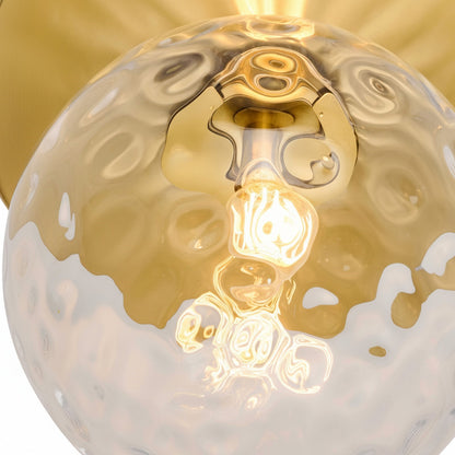 Dainolite Burlat 12.5in 1-Light Wall Sconce | Contemporary Aged Brass Metal and Clear Glass Globe | Bathroom & Hallway | 12.5 x | Model BUR-131W-AGB-CLR