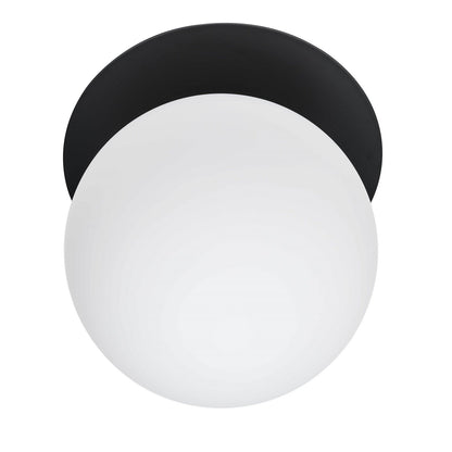 Dainolite Burlat 12.5in 1-Light Wall Sconce | Contemporary Matte Black Metal and White Glass | Hallway & Bathroom Accent | 12.5 x | Model BUR-131W-MB-WH