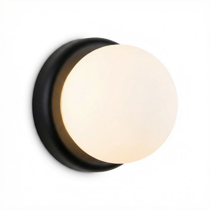 Dainolite Burlat 12.5in 1-Light Wall Sconce | Contemporary Matte Black Metal and White Glass | Hallway & Bathroom Accent | 12.5 x | Model BUR-131W-MB-WH