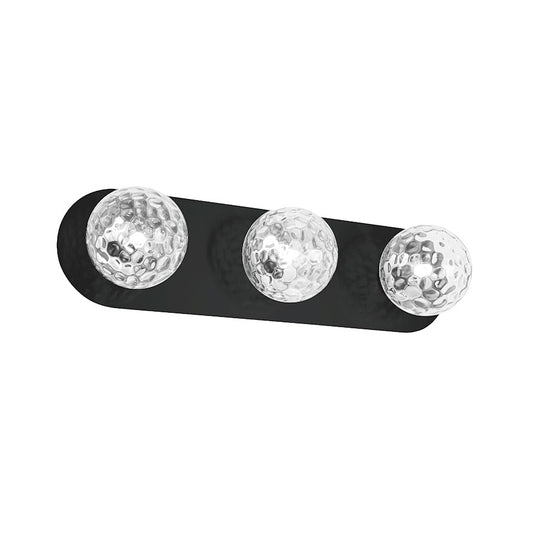 Dainolite Burlat 24in 3-Light Vanity Light | Contemporary Matte Black and Clear Glass | Bathroom Vanity | 24.5 x 6.25 x 6 in | Model BUR-3W-MB-CLR