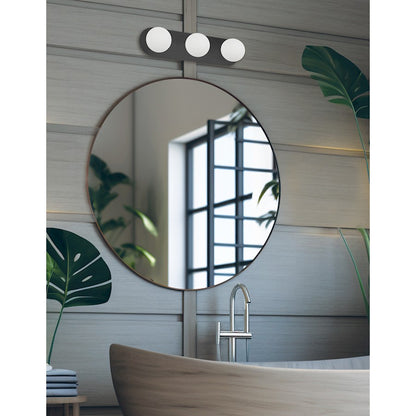 Dainolite Burlat 24in 3-Light Vanity Light | Contemporary Matte Black and White Glass | Bathroom Vanity | 24.5 x 6.25 x 6 in | Model BUR-3W-MB-WH