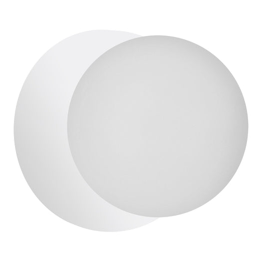 Dainolite Burlat 6in 1-Light Wall Sconce | Contemporary Matte White and White Glass | Hallway & Bathroom Accent | 6 x 6 x 6 in | Model BUR-51W-MW-WH