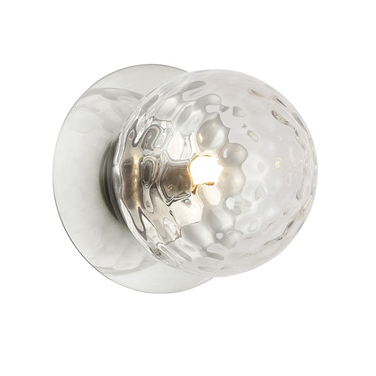 Dainolite Burlat 6in 1-Light Wall Sconce | Modern Polished Chrome and Clear Glass | Bedroom & Hallway Accent | 6 x 6 x 6 in | Model BUR-51W-PC-CL