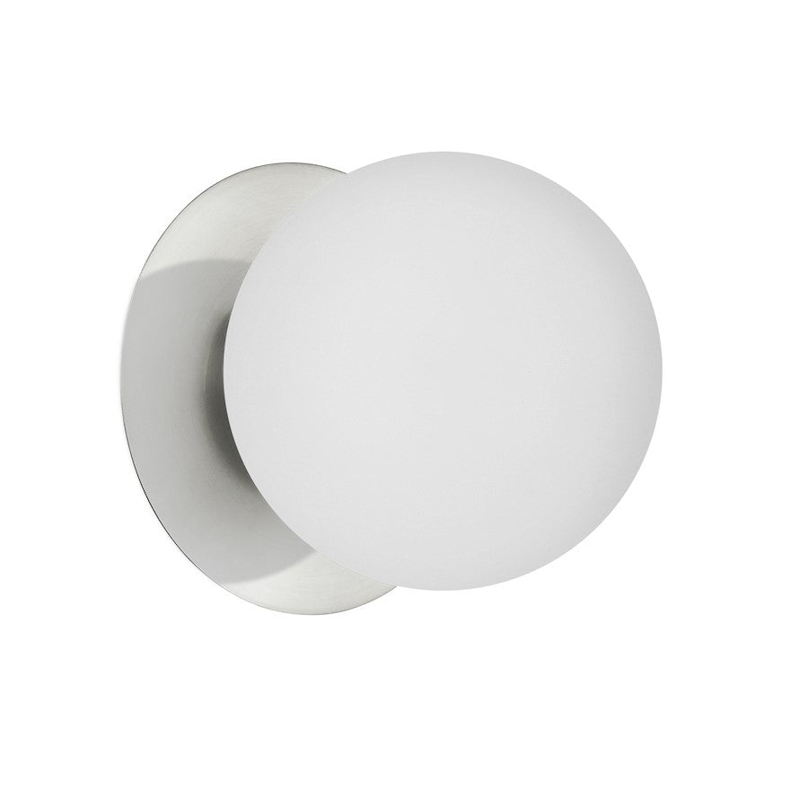 Dainolite Burlat 6in 1-Light Wall Sconce | Modern Polished Chrome and White Glass | Foyer & Hallway | 6 x 5.75 x 5.75 in | Model BUR-51W-PC-WH