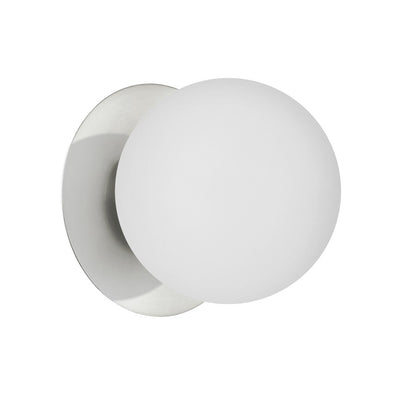 Dainolite Burlat 6in 1-Light Wall Sconce | Modern Polished Chrome and White Glass | Foyer & Hallway | 6 x 5.75 x 5.75 in | Model BUR-51W-PC-WH