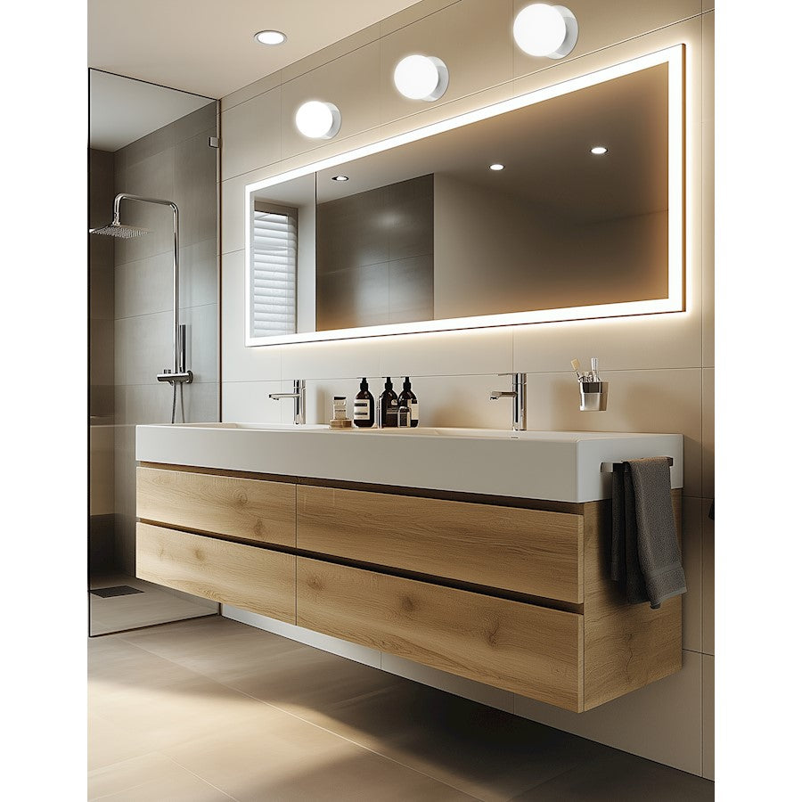 Dainolite Burlat 6in 1-Light Wall Sconce | Modern Polished Chrome and White Glass | Foyer & Hallway | 6 x 5.75 x 5.75 in | Model BUR-51W-PC-WH