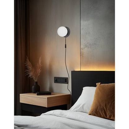 Dainolite Burlat 6in 1-Light Wall Sconce | Transitional Matte Black and White Glass | Bedroom & Hallway Accent | 6 x 6 x 6 in | Model BUR-61W-MB-WH