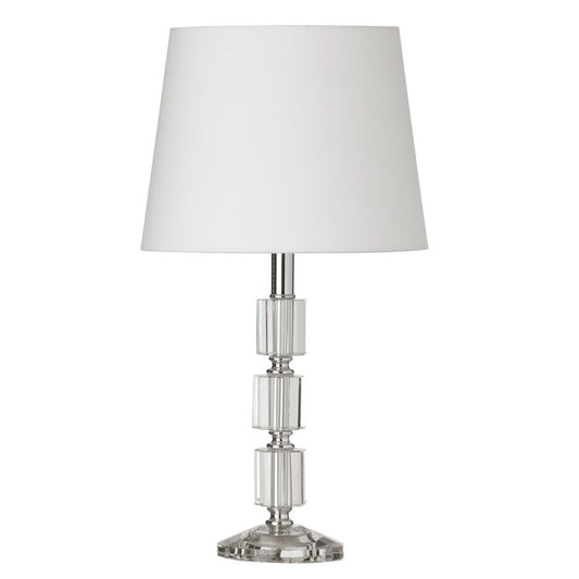 Dainolite C11T 9in 1-Light Table Lamp | Modern Polished Chrome and Optical Crystal | Bedroom & Living Room Accent | 9 x 9 x 17 in | Model C11T-PC