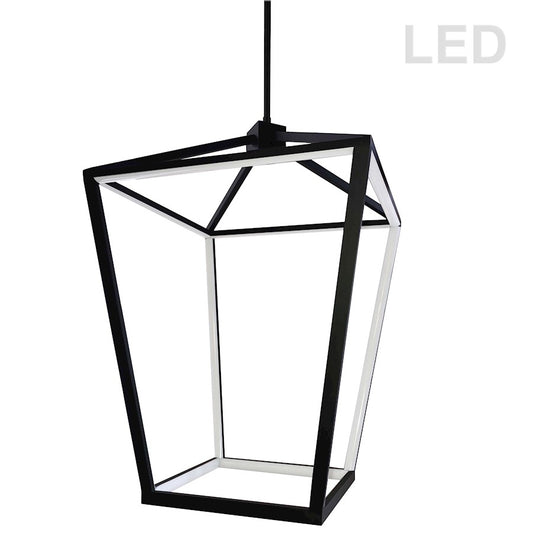Dainolite Cage 17in 12-Light Chandelier | Industrial Matte Black and White Silicone | Dining Room & Living Room | 17 x 17 x 26 in | Model CAG-2664C-MB